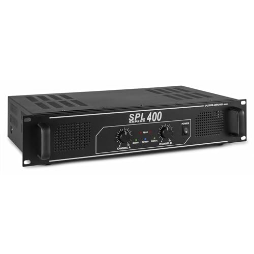 Skytec SPL 400 Haus Verkabelt Schwarz - Audioverstärker (400 W, 0,5%, 95 dB, 82 dB, 775 mV, 10000 Ohm)