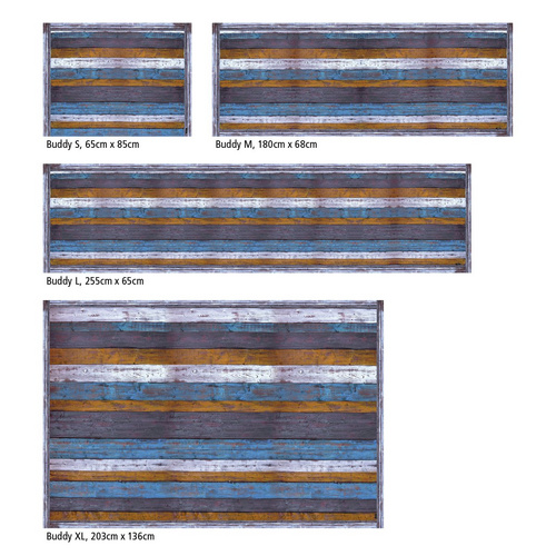 mySPOTTI Vinyl Teppich »Morice«, BxL:180 cm x 68 cm, blau|weiß|orange