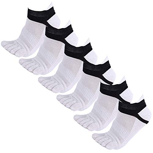 Panegy Zehensocken 6 Paar Socken Herren Männer Sport laufende Zehe Socken Sportsocken Baumwoll Zehensocken Low Cut fünf Finger Socken