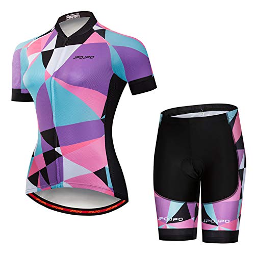 Weimostar Damen Radsportbekleidung Kurzarm Bike Jersey Sets Trägerhose Sommer Radsport Sets Reflektierend