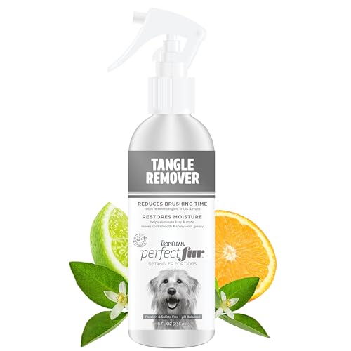 Tropiclean PerfectFur Detangler Spray for Dogs, 8oz - Made in USA - Detangling & Dematting Formula - Removes Mats & Knots for Gentle, Easy Brushing - Naturally Derived