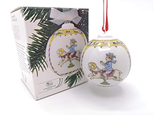 Hutschenreuther Weihnachtskugel 1988 Kinder-Karussell, mit Originalverpackung, Porzellankugel Kugel Design von Ole Winther / Porcelain ball / Sfera porcellana