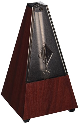 Wittner Taktell Pyramidenform Metronom Kunststoffgehäuse mit Glocke Mahagoni-Maserung