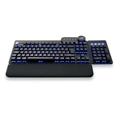 MOUNTAIN Everest Max RGB Gaming Keyboard mit modularem Numpad, Media Dock und Cherry MX Red Switches - DE ISO - Midnight Black