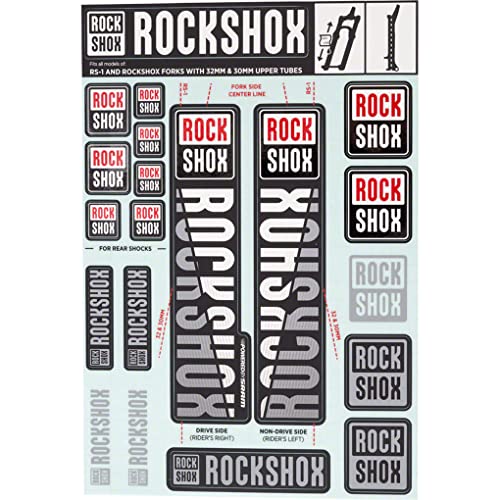 RockShox Aufklebersatz 30/32mm und RS1 weiß, SID/Reba/Revelation (<2018) Sektor/Recon/X32/30G/30S/XC30, 11.4318.003.497 Ersatzteile, Standrohre