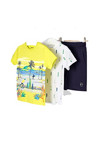 Shirt kurzarm Set 2 T-Shirts Skater T-Shirts gelb-kombi Gr. 116 Jungen Kinder