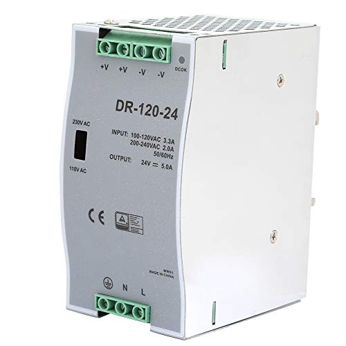 AC zu DC DIN-Schienen Netzteil, DR-120-24 Schaltnetzteil Pulsweitenmodulation 100~240V 24V 5Amp 120W