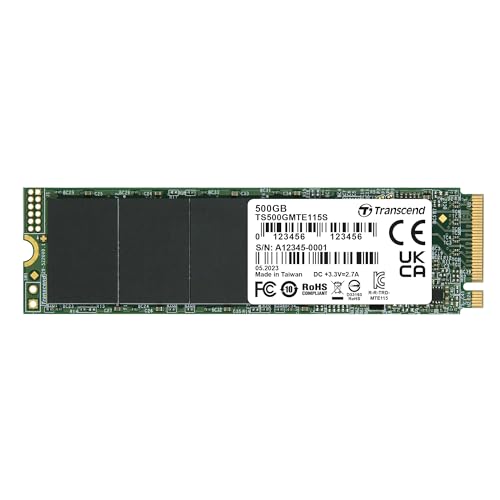 SSD 500GB Transcend M.2 MTE115S (M.2 2280) PCIe Gen3 x4 NVMe (TS500GMTE115S)