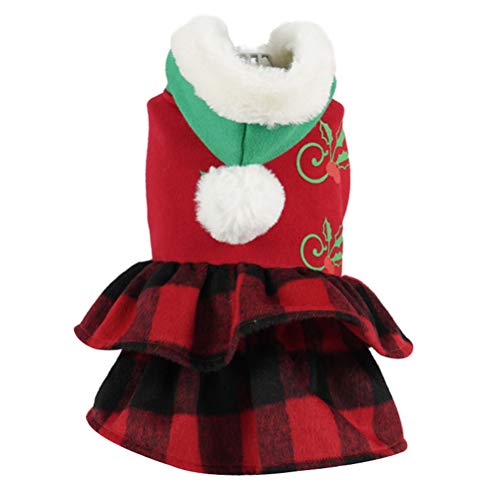 Weihnachten Hund Kostüm - 1Pc Pet Dog Katze Weihnachten Kostüm Red Plain Kleid Winter Warm Hoodie Kleid