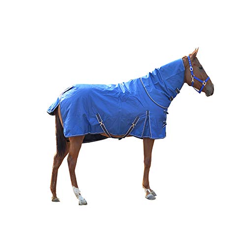 MaJu Stabile Vorräte Verdickung Der Pferdedecke Wind- Und Regensicheres Reißfestes Gewebe,Blau(Size:145cm)