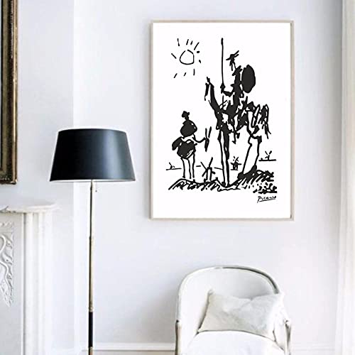 Picasso moderne abstrakte Gemälde Leinwand Kunst Don Quijote Banksy Poster Wandbilder Wohnzimmer Dekor 70x100cm rahmenlos
