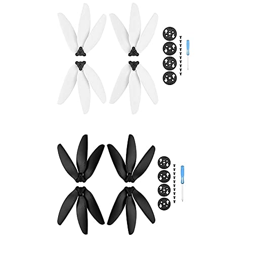 【Spielzeugzubehör】 For Dji. Mini 2. / SE. Mavic Mini Propeller Schnellspanner Faltbare Dreiklinge Requisiten Paddel Ersatzflügel Fans Drohne Zubehör 【Austauschbar】 (Color : White black)