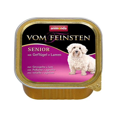 Animonda Vom Feinsten Senior Hundefutter - Schälchen - Geflügel & Lamm - 22 x 150 g