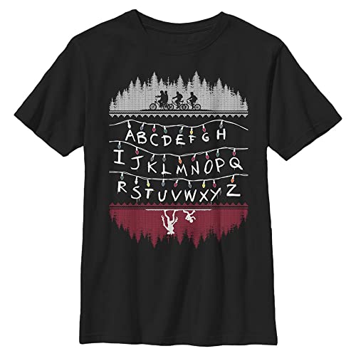 Stranger Things Unisex Kinder Alphabet Lights Short Sleeve T-shirt, Schwarz, Einheitsgröße