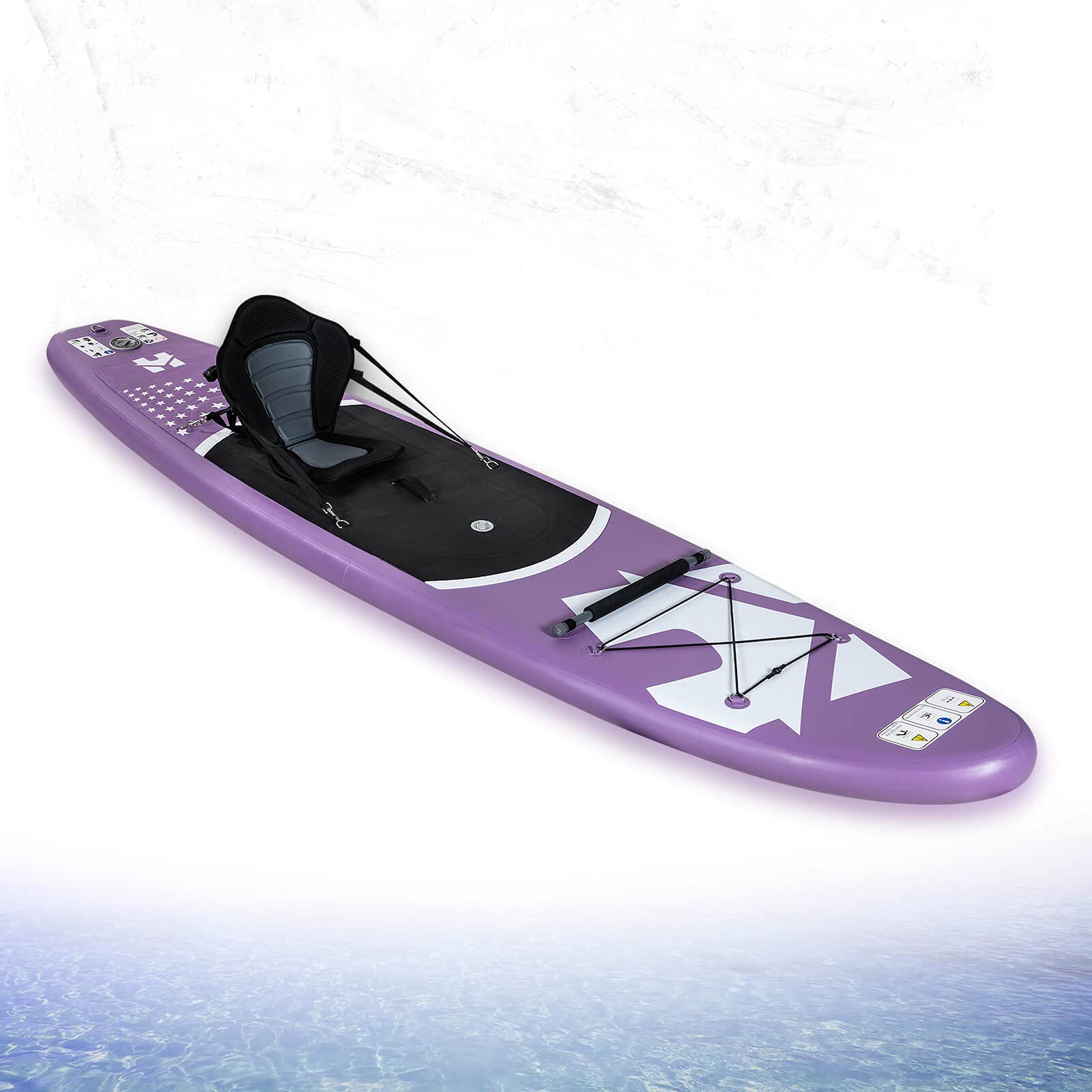 HOME DELUXE - Stand up Paddle Moana - Farbe: Lila, Länge: 320 cm, Breite 81 cm - inkl. Paddel, Reparatur Kit, Transporttasche, Luftpumpe und Sitzbänken | SUP Surfboard Paddle