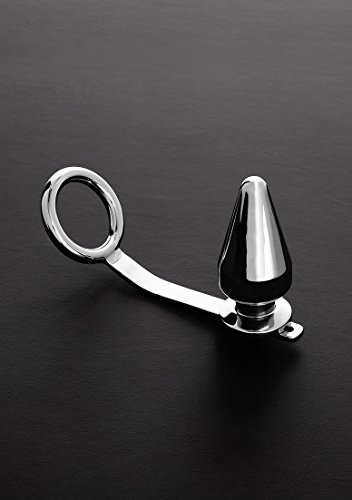 Triune Anal Plug mit Penis Ring aus Edelstahl, Innerdurchmesser 4.5 cm, Durchmesser 4.5 cm