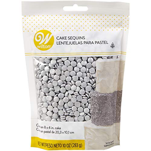 Silver Cake Sequins, 10 Ounces by Wilton