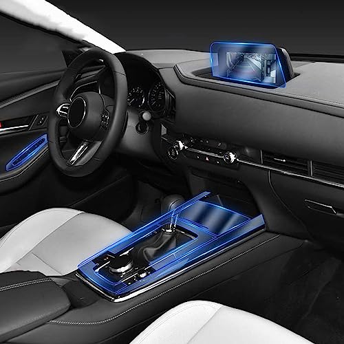 SYUFRE Auto Innenraum Mittelkonsole Transparent TPU Schutzfolie Anti-Kratz-Reparatur Refit Aufkleber Zubehör,Für Mazda CX-30 2020-2022 2021