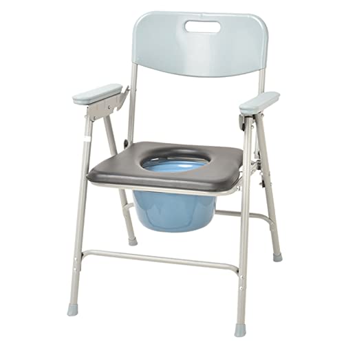 Kommode Duschstuhl für Toilette mit Armlehnen Nachtkommode mit rutschfesten Handläufen Toilettensitz für Schwangere/ältere Personen Töpfchenstuhl