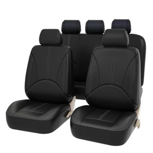 DTGTEX 5-Sitze Autositzbezüge Sitzbezug für Suzuki S-Cross 2014-2023, aus Polyesterfaser Komplett-Set mit Zubehör, Wasserdicht, Airbag kompatibel,A/Black