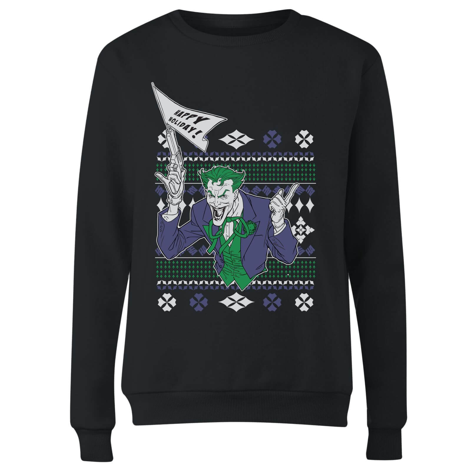 DC Joker Damen Weihnachtspullover - Schwarz - XS 4