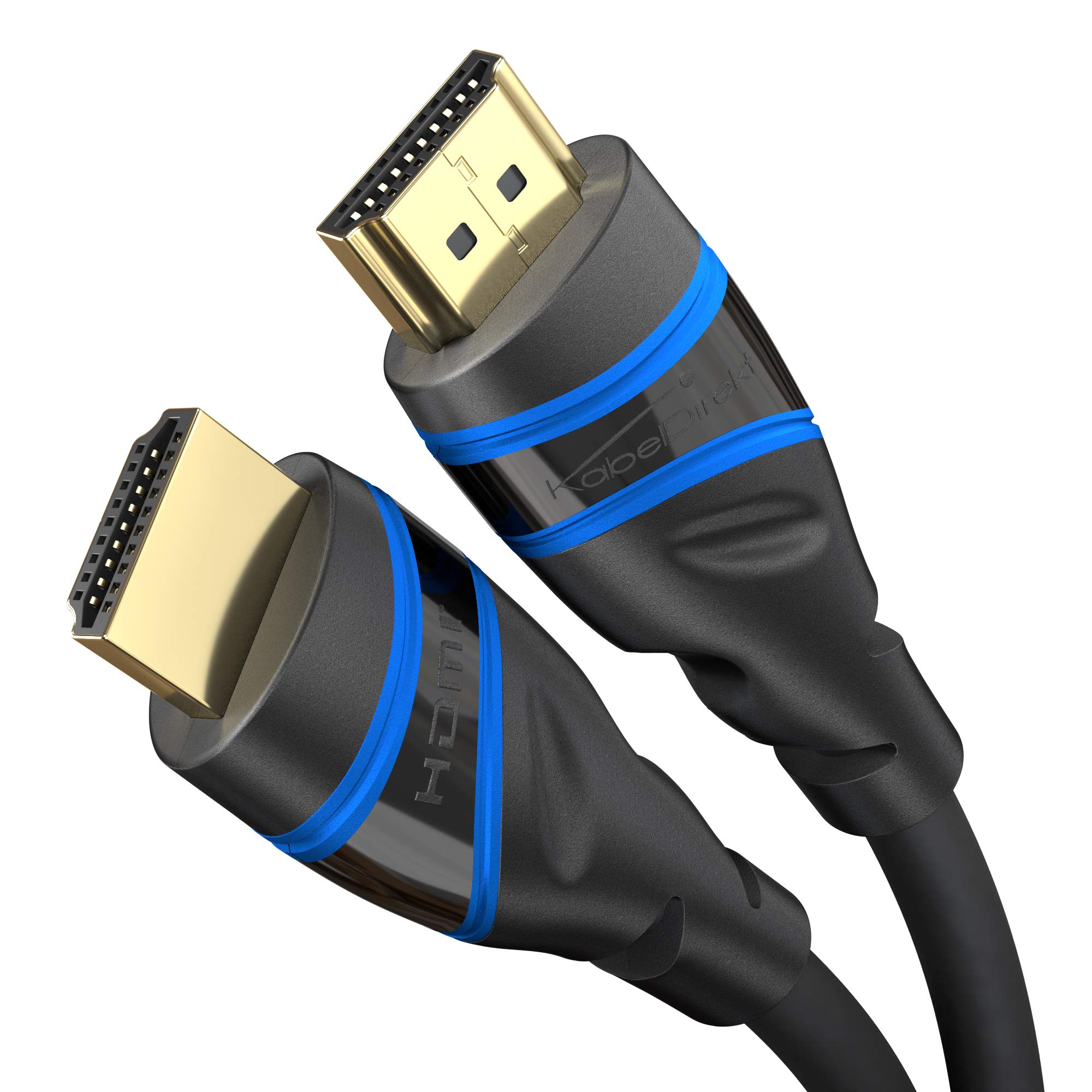 KabelDirekt – 8K/4K HDMI-Kabel – 5x 0,25 m – 8K@60Hz (Extra-Kupfer für Ultra HD, 4K@120Hz/8K@60Hz – kompatibel mit HDMI 2.0, High Speed mit Ethernet, Blu-ray/PS5/Xbox Series X/Switch, schwarz)