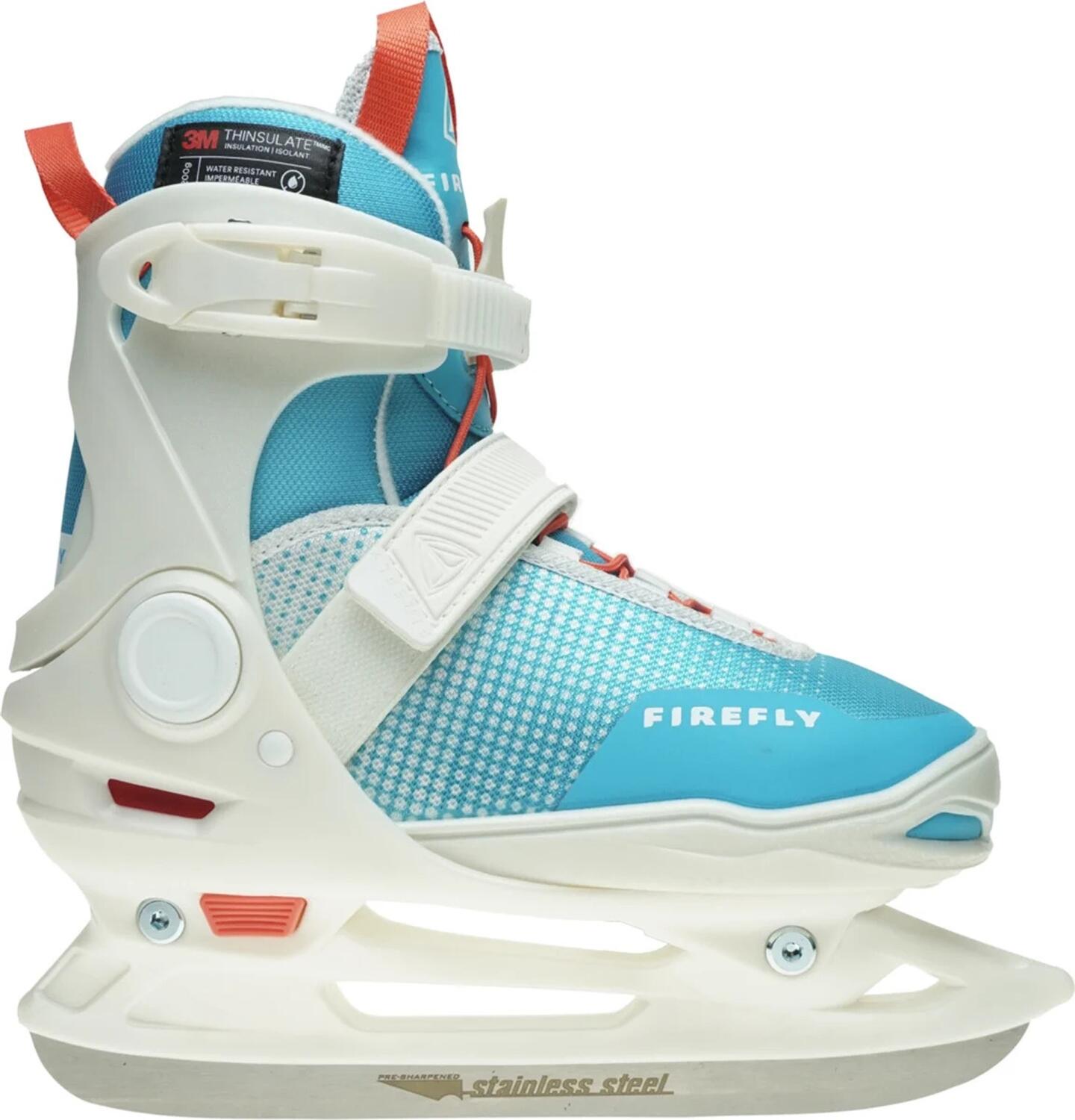 Firefly Unisex Jugend Flash IV Eishockeyschuhe, White/Turquoise/Red, 33