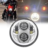 Daymaker LED-Scheinwerfer für Harley-Davidson-Motorrad, 14 cm, rund, 45 W, Halo-Angel-Eyes