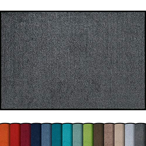 Erwin Müller Fußmatte, Schmutzfangmatte uni anthrazit Größe 100x120 cm - rutschfest, pflegeleicht, für Fußbodenheizung geeignet (weitere Farben, Größen)