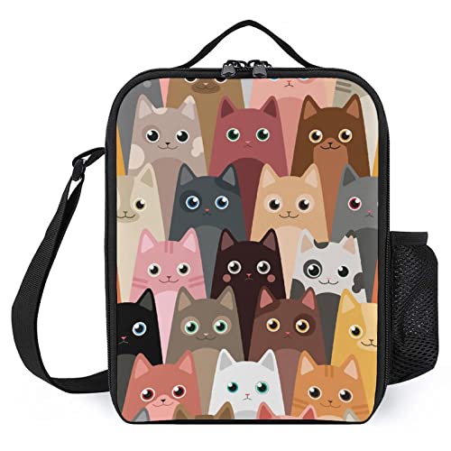 Brotzeitbox Rote Weiße Schwarze Katze Mahlzeit-Einkaufstasche Lunch-Tasche Für Schul-Workout-Reisen