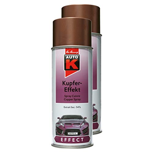 Kwasny 2X Auto-K Acryllack Lack Spray Spraylack Kupfer-Effekt Metallilc 400 Ml