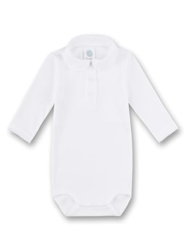 Sanetta Unisex Baby 1/1 w.Collar Formender Body, Weiß (White 10.0), 104