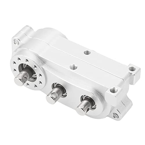 BROLEO Getriebe-Verteilergetriebe, Aluminiumlegierung RC-Getriebe-Verteilergetriebe 60 X 36,5 X 24 Mm, 2 Gänge für 1/10 RC-Car (Silver)
