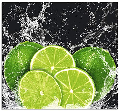 Artland Design Spritzschutz Küche I Alu Küchenrückwand Herd Obst Foto Grün H9KL Limone und Spritzwasser