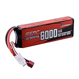 SUNPADOW 2S Lipo Battery 7.4V 6000mAh 70C Soft Pack with Deans T Plug for RC Car Truck Boat Tank Vehicles Racing Hobby