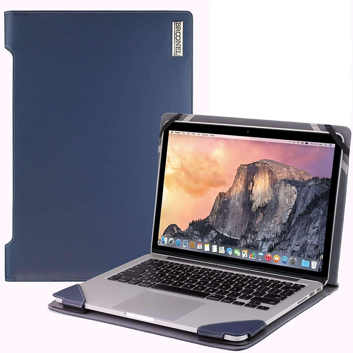 Broonel - Profile Series - Blau Leder Laptop Fall/Hülle Kompatibel mit dem ASUS Vivobook Pro 16X OLED (K6604) 16" Laptop