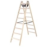 Günzburger Steigtechnik Stufen-Stehleiter beidseitig begehbar Holz - 2x8 Stufen