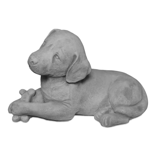 Massive Steinfigur süsser Hund Labrador aus Steinguss frostfest Gartendeko Raumdeko
