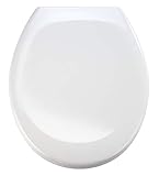 WENKO WC-Sitz Ottana Weiß, hygienischer Toilettensitz mit Absenkautomatik, WC-Deckel mit Fix-Clip Befestigung, aus antibakteriellem Duroplast