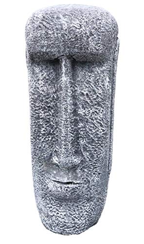 Steinfigur Osterinsel Gesicht, frostfest bis -30°C, massiver Steinguss