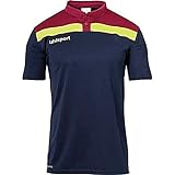 Uhlsport Herren Offense 23 Polo Shirt Poloshirt, Marine/Bordeaux/Fluo gelb, L