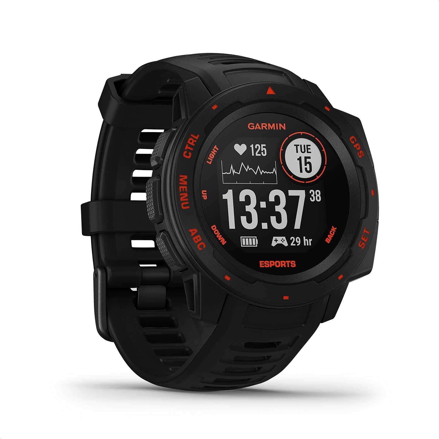 Garmin Instinct - wasserdichte GPS-Smartwatch mit Sport-/Fitnessfunktionen. Herzfrequenzmessung am Handgelenk, Fitness Tracker und Smartphone Benachrichtigungen. Viele Modelle zur Auswahl, Schwarz