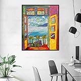 Leinwand Wandkunst 50x70cm ohne Rahmen Matisse Berühmte Malerei Das offene Fenster In Collioure Leinwand Malerei Poster Von Henri Matisse Wandkunst Dekor