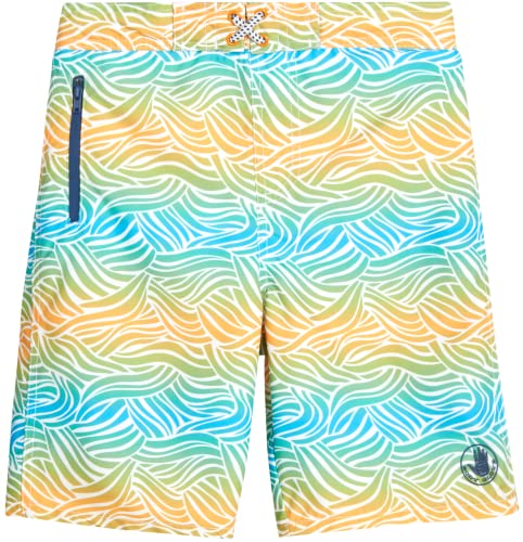 Body Glove Jungen Boardshorts - UPF 50+ Quick Dry Badeanzug Swim Trunk (Größe: 4-18), Blau/Orange Swirls