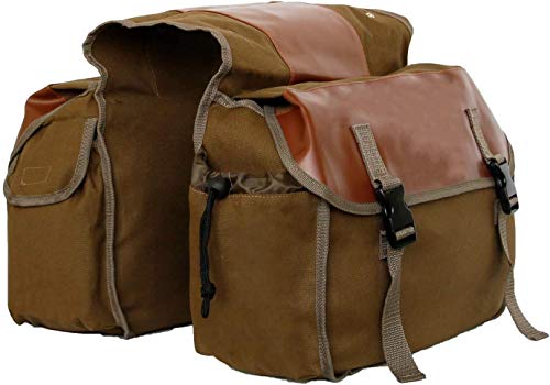 TentHome Fahrradtasche, Retro, Tasche, Gepäckträger, Doppel-Sitztasche, hinten, für Fahrrad, Motorrad, kaki