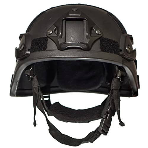WLXW Taktischer Ballistischer Helm, 8 Mm Dicker Kugelsicherer Helm, Mich 2000 Helm,Schwarz,XL