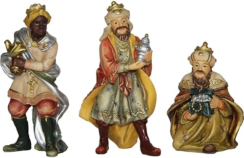 FADEDA 3X JOK: Hlg. DREI Könige/Höhe:10 cm/handbemalt/detailgetreue Krippen Figuren - Weihnachten Tisch Dekoration Krippe Zubehör