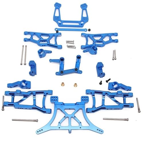 Upgrade-Aluminiumlegierungs-Chassis-Arm C-Sitz-Hinterachsen-Teile-Kit for 1/10 Traxxas 2WD Slash Rustler Stampede-Teile ( Color : Blue )