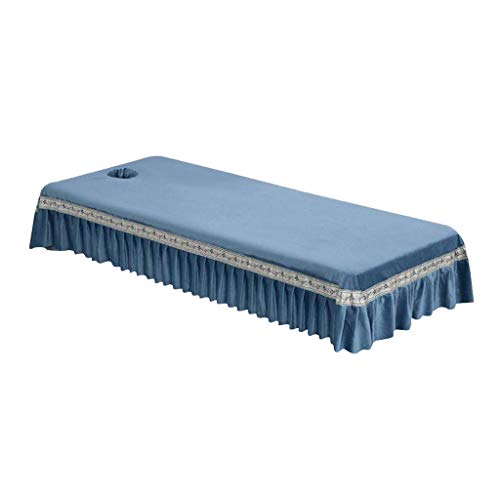 Tubayia 190x80cm Bettlaken Wiederverwendbare Bettdecke Bettwäsche für Massageliege (Grau Blau)