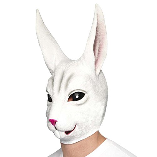 Amakando Kaninchenmaske Hasenmaske Vollmaske Kaninchen Latexmaske Hase Rabbit Hasen Maske Faschingsmaske Tier